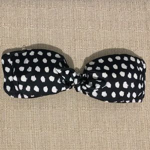 Victoria Secret Black and White Strapless Polka Dot Bikini Top Size Small